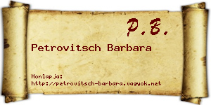Petrovitsch Barbara névjegykártya